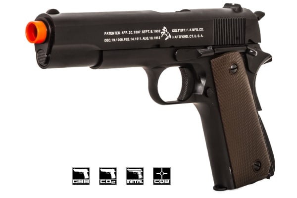 Colt WWII 1911 Government GBB Airsoft Pistol By KJW ( Black )