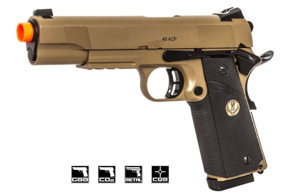 Spartan STS-7 Desert 1911 MEU GBB Airsoft Pistol ( Tan )
