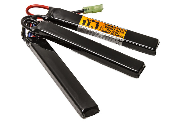 Valken Energy 11.1v 2000mAh LiPo 15/25C Triple Stick Battery