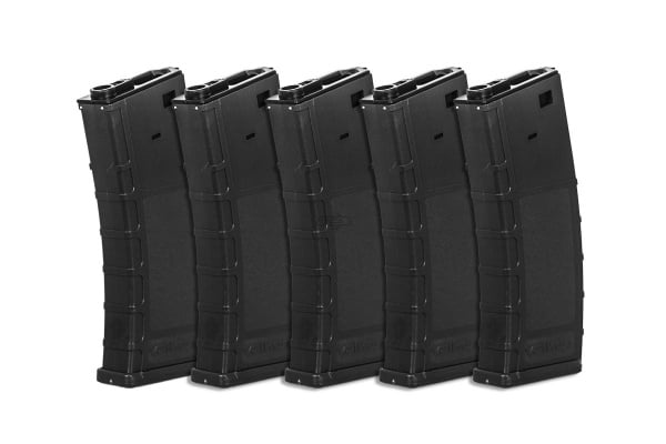 Valken RMAG M4 / M16 300 rd. AEG High Capacity Thermold Magazine - 5 Pack ( Black )