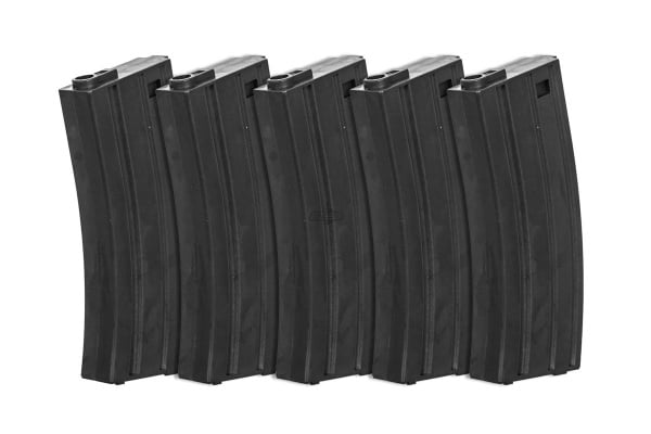 Valken M4 / M16 140 rd. AEG Mid Capacity Thermold Magazine - 5 Pack ( Black )