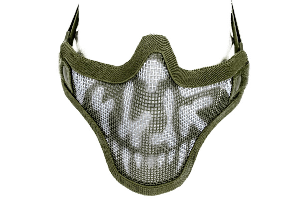 Emerson Tactical Double Strap Version Skull Metal Mesh Half Mask ( OD Green )