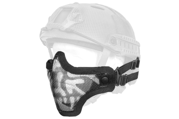 Emerson Tactical Helmet Version Skull Metal Mesh Half Mask ( Black )