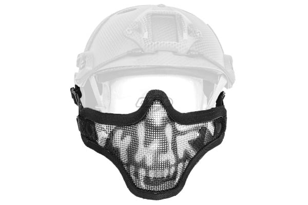 Emerson Tactical Helmet Version Skull Metal Mesh Half Mask ( Black )