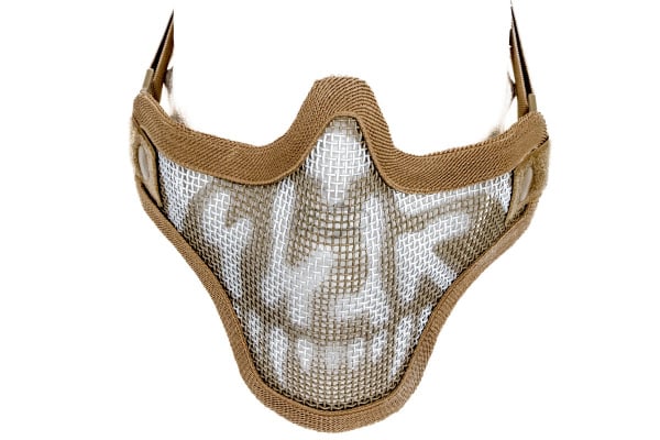 Emerson Tactical Double Strap Version Skull Metal Mesh Half Mask ( Tan )