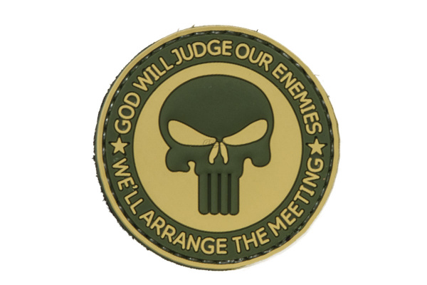 Tac 9 Industries God Will Judge Our Enemies PVC Patch ( Tan / OD Green )