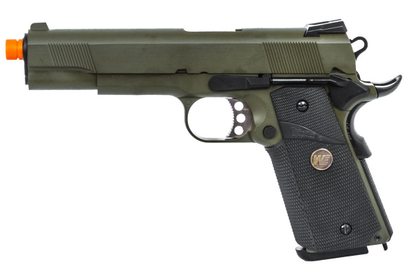 WE MEU 1911 Tactical Jungle Warrior GBB Airsoft Pistol ( OD Green )