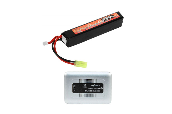 Power Package #1 w/ VB-Power Airsoft 11.1V 2000mAh 15C Wide Stick Lipo Battery