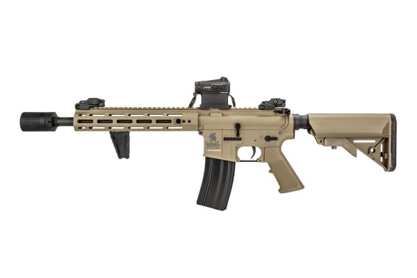 Lancer Tactical Gen 2 Hellion M-LOK LT-32XA10-G2 10" M4 AEG Airsoft Rifle Field Ready Combo (Tan)
