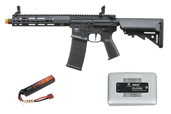Poseidon PDW 9" PDW w/ Aether v2 & Crane Stock AEG Airsoft Rifle Battery & Charger Combo (Black)