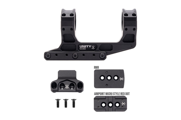 PTS Unity Tactical FAST LPVO Optics Mount Set w/ RMR and Aimpoint RDS offset mounts (Black)
