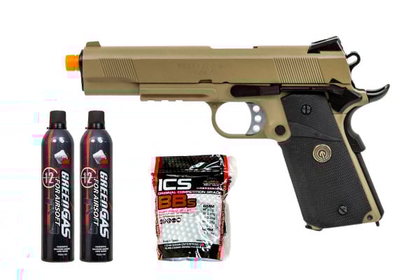 Starter Package #54 Ft. Socom Gear M1911 Desert Warrior GBB Airsoft Pistol ( Tan )