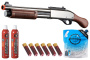Golden Eagle M8877 3/6-Shot Pump Action Gas Airsoft Shotgun Combo (Silver)