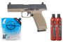 Kizuna Works MKW GBB Airsoft Pistol Green Gas Combo (Tan/Black)