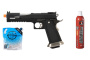 WE Tech 1911 Hi-Capa T-Rex Competition Gas Blowback Airsoft Pistol Green Gas Combo (Black/Silver)