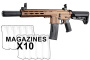 Mayo Gang MGC4 MK3 Full Metal M4 AEG W/ ETU Airsoft Rifle 10 Pack Mag Combo (Bronze)