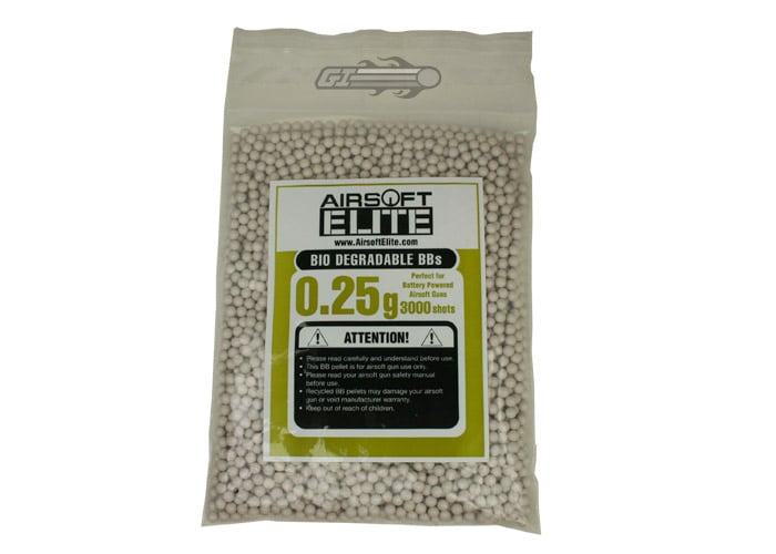 Airsoft Elite Biodegradable .25g 3000 ct. BBs ( White )