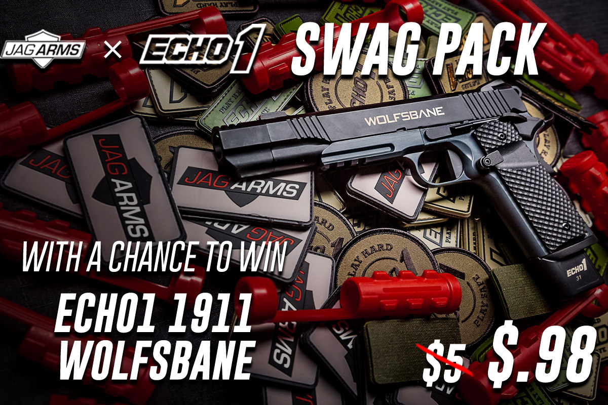 JAG / Echo1 SWAG PACKAGE 3 WIN 125 Echo1 1911 Wolfsbane GBB Airsoft Pistol